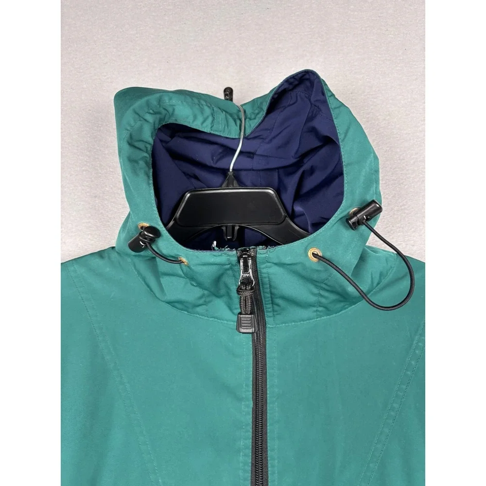 Timberland Jacket Mens Large Green 1/2 Zip Hooded Windbreaker Performance Anorak